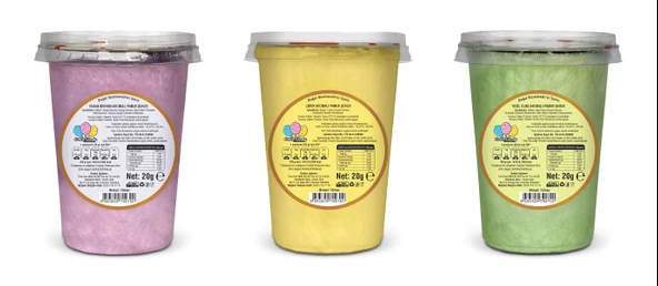 YABAN MERSİNİ, LİMON, ELMA AROMALI 3'LÜ GURME PAMUK ŞEKERLER - 2