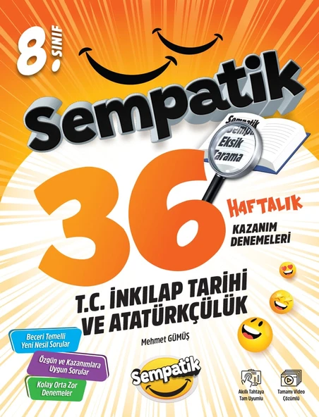 8.Sınıf Sempatik 36 Haftalık Kazanım Denemeleri Seti 2025-2026 - Resim 4