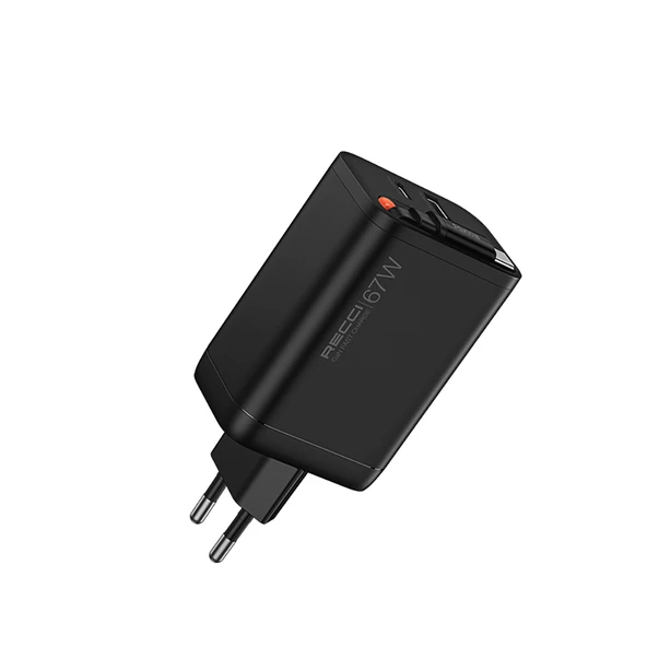 Recci RC103E GaN Teknolojili Hızlı Şarj Başlığı USB-A to Type-C PD 67W Type-C Kablolu Şarj Seti - 4