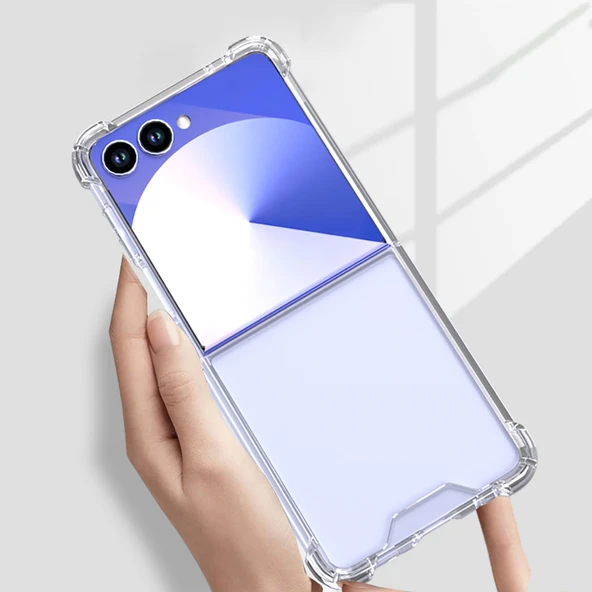 Samsung Galaxy Z Flip 7 Kılıf Şeffaf Nitro Anti Shock Kapak - Resim 6