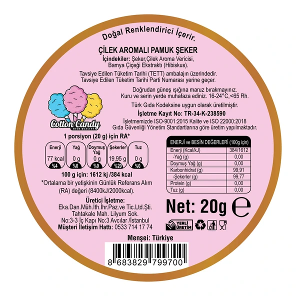 ÇİLEK, TUTTİ FRUTTİ , YABANMERSİNİ, AROMALI 3'LÜ GURME PAMUK ŞEKERLER - 4