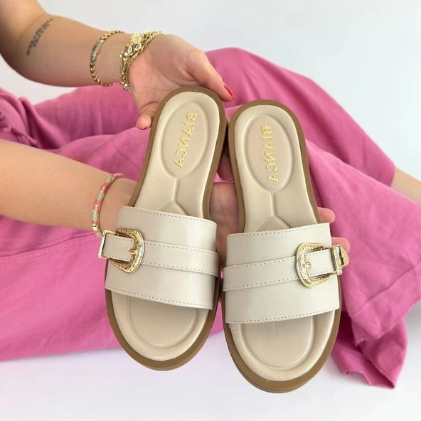 Orja Bej Cilt Terlik - Resim 6