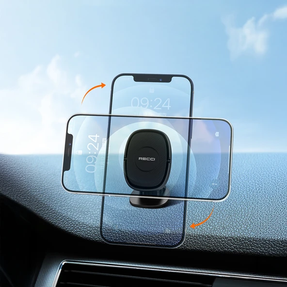 Recci RHO-C18 Güçlü Magnetik 360 Derece Dönebilen Düz Zemin Araç Telefon Tutucu - 10
