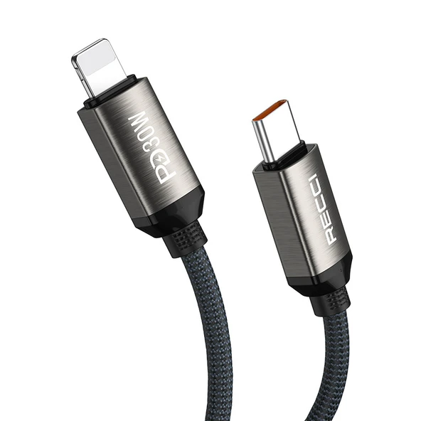 Recci RS35CL Type-C to Lightning PD 30W Örgü Tasarımlı Hızlı Şarj Özellikli Data ve Şarj Kablosu 1M - 3
