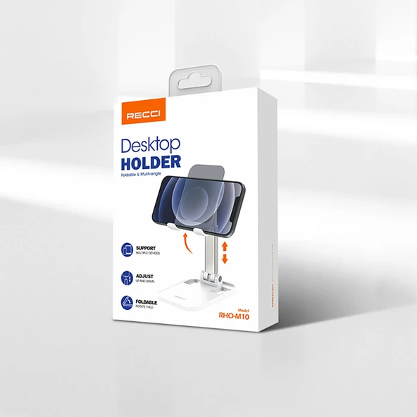 Recci RHO-M10 Ayarlanabilir Katlanabilir 90 Derece Dönebilen Telefon ve Tablet Standı - 8