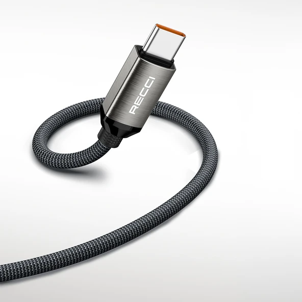 Recci RS35C USB-A to Type-C Örgü Tasarımlı Hızlı Şarj Özellikli Data ve Şarj Kablosu 1M - 5