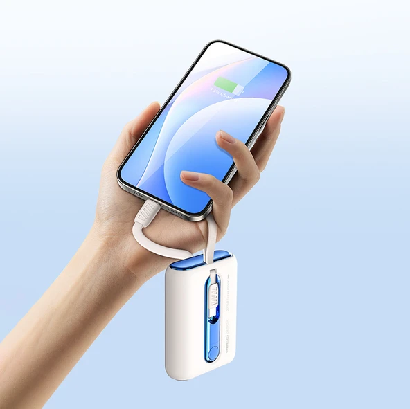 Recci RPB-P12C PD 20W Askı İpli Hızlı Şarj Özellikli Type-C Kablolu Powerbank 22.5W 9000mAh - 11