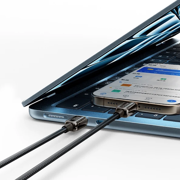 Recci RS42CL Lamp Display Serisi Type-C to Lightning PD 30W Hızlı Şarj Özellikli Data ve Şarj Kablosu 1.5M - Resim 2