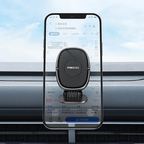 Recci RHO-C18 Güçlü Magnetik 360 Derece Dönebilen Düz Zemin Araç Telefon Tutucu - 5