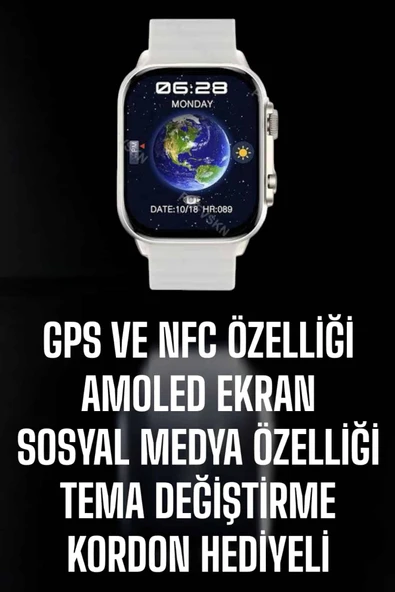 Akıllı Saat Android ve İOS Uyumlu NFC Ve GPS Özelliği Arama Cevaplayan - Resim 2