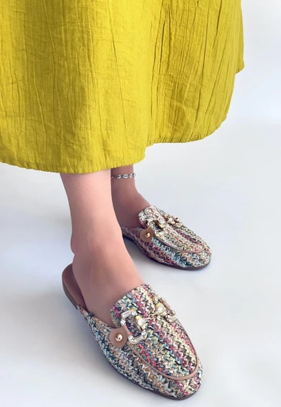 Yenda Renkli Dokumalı Terlik - Resim 11