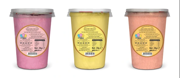 KARPUZ, LİMON, MANGO AROMALI 3'LÜ GURME PAMUK ŞEKERLER - 2