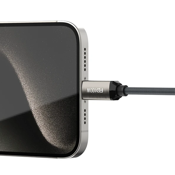 Recci RS45CC Type-C to Type-C PD 100W Örgü Tasarımlı Hızlı Şarj Özellikli Data ve Şarj Kablosu 1M - 3