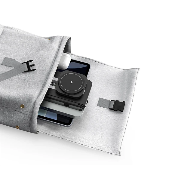 Recci RCW-49 Ambiyans Işıklı Telefon&Akıllı Saat&Kulaklık 15W 4in1 Kablosuz Şarj Standı - 9