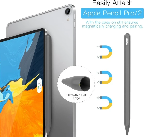 Apple Pencil Pro & Apple Pencil 2. Nesil için Uyumlu Koruyucu Esnek Silikon Kılıf (KALEM DEĞİLDİR!) - 10