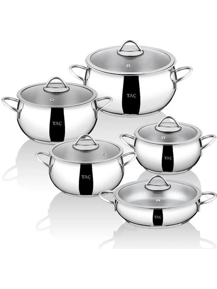 TAÇ Master Steel 10 Parça Çelik Tencere Seti - 2