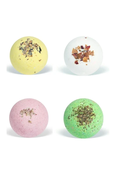 4 Adet Doğal Renkli Kokulu Terapi Ayak Pedikür Nem Bombası - 2