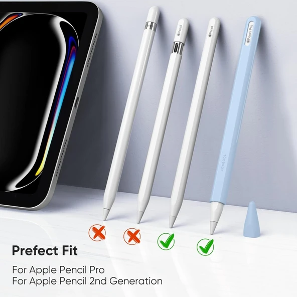 Apple Pencil Pro & Apple Pencil 2. Nesil için Uyumlu Koruyucu Esnek Silikon Kılıf (KALEM DEĞİLDİR!) - 12