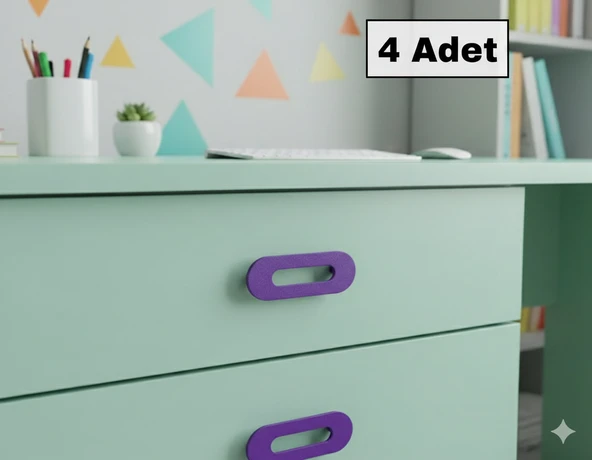 İnel 96mm Mor Mobilya Kulpu 4 Adet