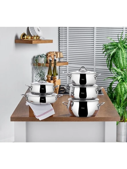 TAÇ Master Steel 10 Parça Çelik Tencere Seti