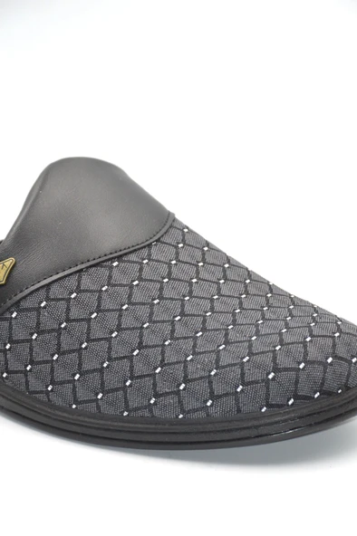 Erkek Siyah Günlük Ev Terliği , Damat Terliği , Çeyiz terliği ve Misafir Terliği - 3