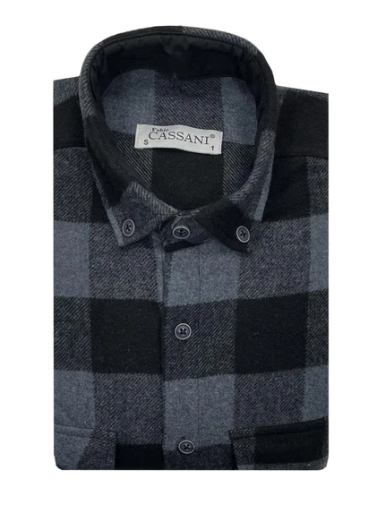 Fabio Cassani Erkek Kışlık HAKİKİ Oduncu Gömleği - 7396 - Resim 2