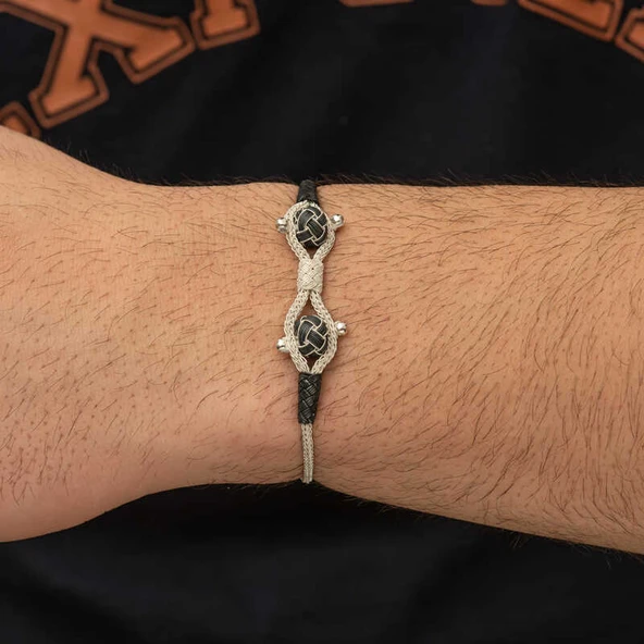 Gümüş Kazaziye Örgü Bileklik - 2