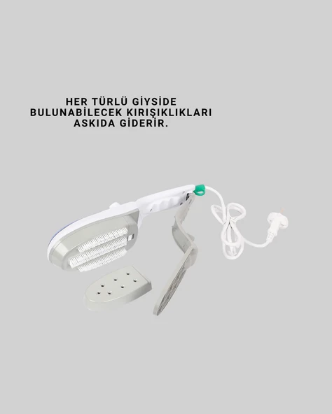 1500W Buharlı Kırışıklık Giderici Ütü | Ev ve Seyahat Kullanımı İçin Uygun - Resim 2