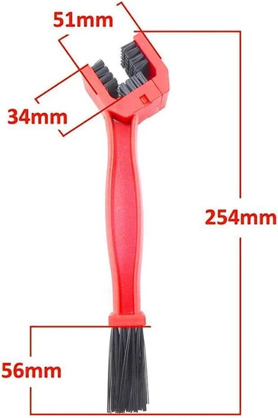 3 Taraflı Bisiklet Zincir Temizleme Fırça Motosiklet Testere Zinciri Bakım Yağlama Fırçası Temizlik - Resim 4