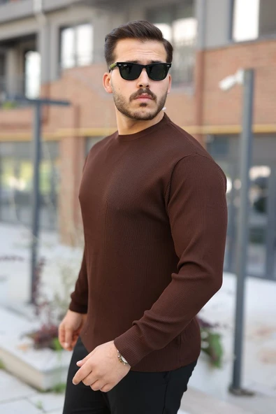 Erkek Selanik Örme Bisiklet Yaka Triko - 2