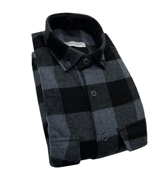 Fabio Cassani Erkek Kışlık HAKİKİ Oduncu Gömleği - 7396 - Resim 3