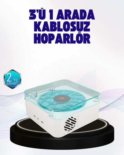 Dekoratif Gece Işıklı Bluetooth Hoparlör – Zaman ve Pil Ekranlı