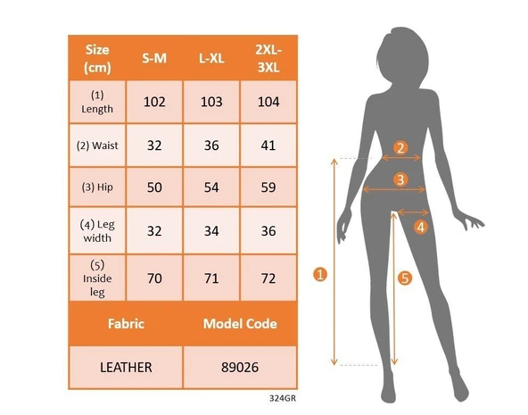 Kadın önden Fermuarlı Cepli Geniş Kesim Lame Deri Pantolon - Resim 6