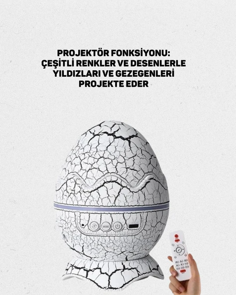 Yüksek Çözünürlüklü LED Galaksi Projektör + 19 Sesli Uyku Makinesi - 2