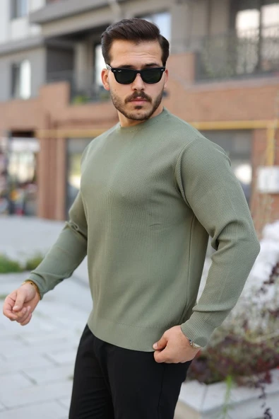 Erkek Selanik Örme Bisiklet Yaka Triko - 2