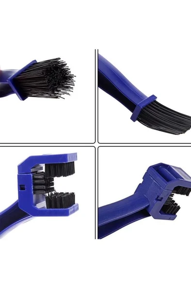 3 Taraflı Bisiklet Zincir Temizleme Fırça Motosiklet Testere Zinciri Bakım Yağlama Fırçası Temizlik - Resim 8