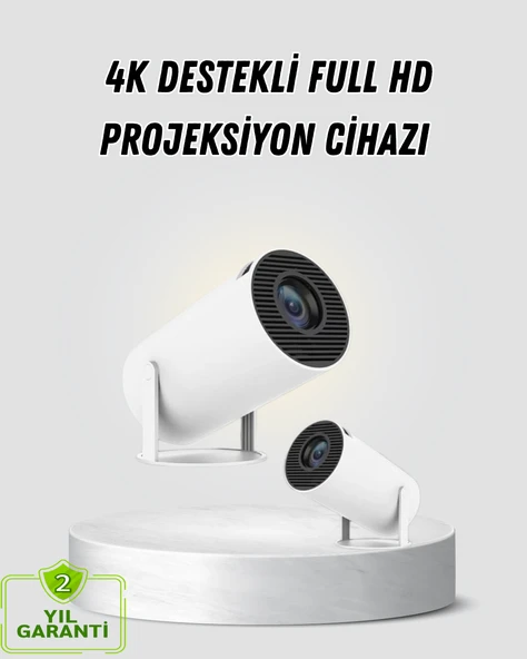 Full HD 4K Destekli Akıllı Projeksiyon – 130 inç Ekran, Uzun Ömürlü Ampul ve Çoklu Giriş ürün görseli 1