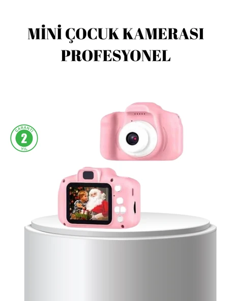Pembe Mini 1080p HD Çocuk Kamera – 8MP, Video Kaydı,TF Kart Destekli