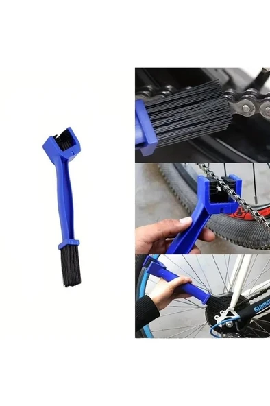 3 Taraflı Bisiklet Zincir Temizleme Fırça Motosiklet Testere Zinciri Bakım Yağlama Fırçası Temizlik ürün görseli 1