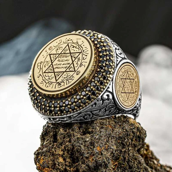 Gümüş Süleyman Mührü Erkek Yüzük ürün görseli