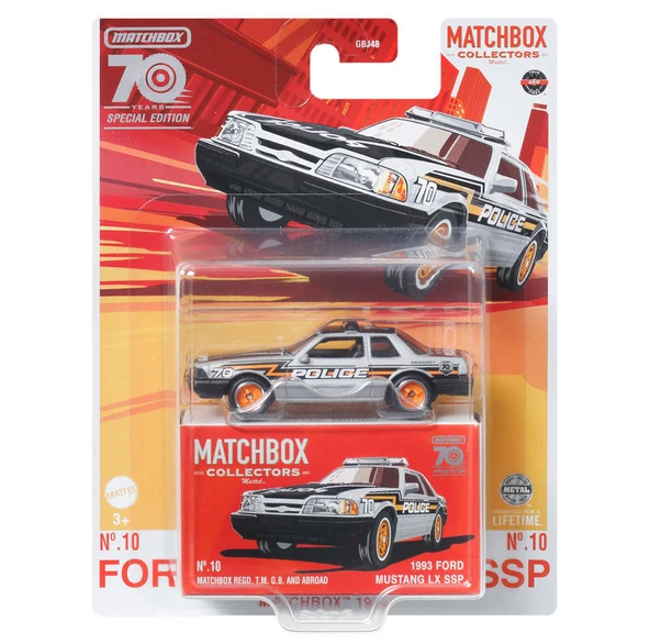 Matchbox 70. Yıla Özel 1993 Ford Mustang Lx Ssp Koleksiyon Aracı HLJ68