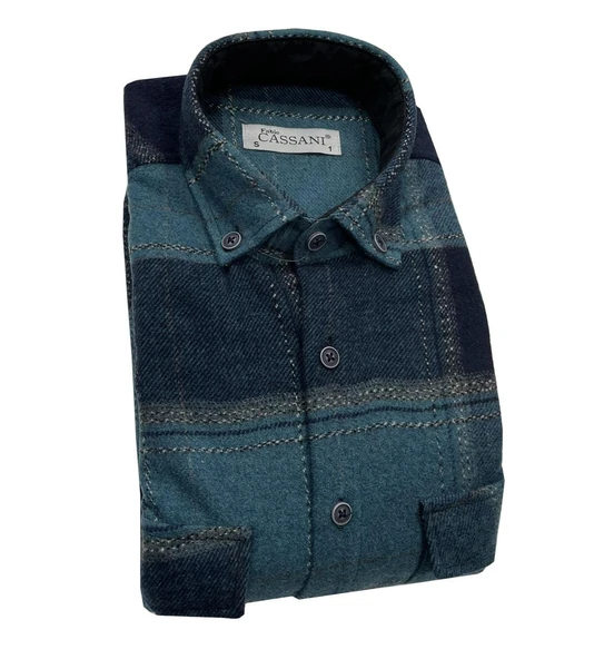 Fabio Cassani Erkek Kışlık HAKİKİ Oduncu Gömleği - 7404 - 3