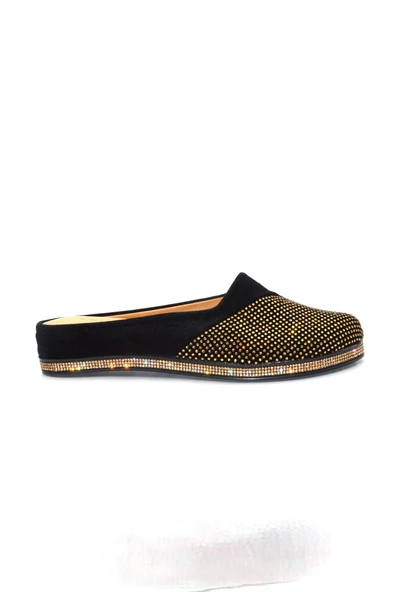 Kadın Siyah Taşlı Günlük Ev Terliği , Çeyiz Terliği ve Misafir Terliği