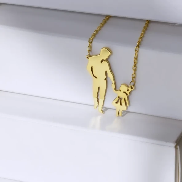 ANNE -BABA- GÜMÜŞ KOLYE - Resim 3