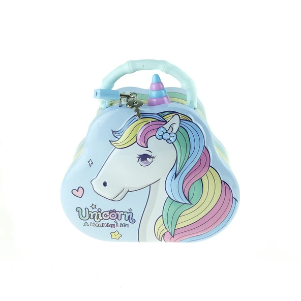 Kumbara Metal Unicorn Desenli Kilitli Kumbara
