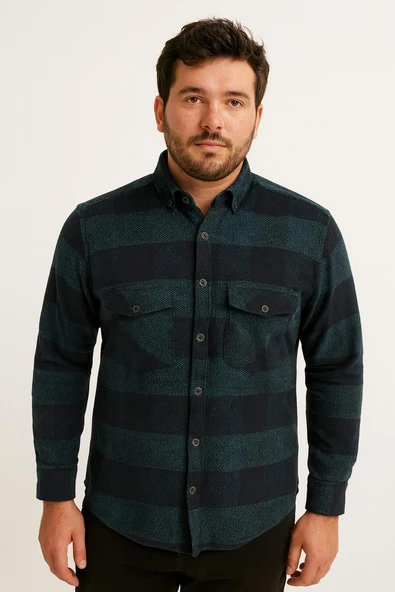 Fabio Cassani Erkek Kışlık HAKİKİ Oduncu Gömleği - 7399 - Resim 4