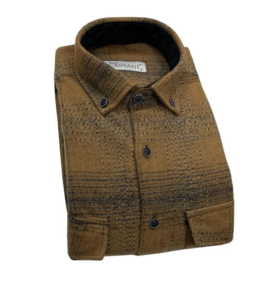 Fabio Cassani Erkek Kışlık HAKİKİ Oduncu Gömleği - 7403 - Resim 3