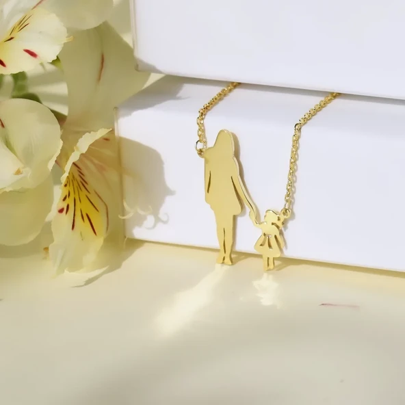 ANNE -BABA- GÜMÜŞ KOLYE - Resim 4