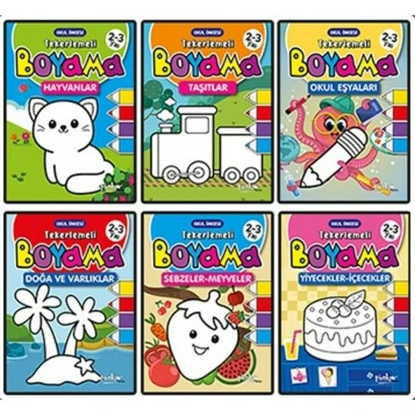 Tekerlemeli Boyama 6 Kitap (Takim) ürün görseli 1