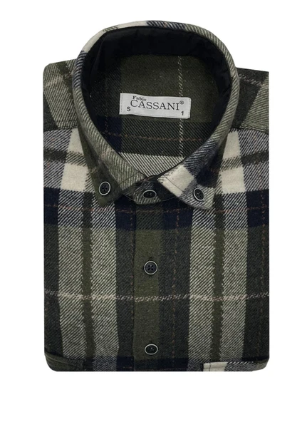 Fabio Cassani Erkek Kışlık HAKİKİ Oduncu Gömleği - 7406 - Resim 2